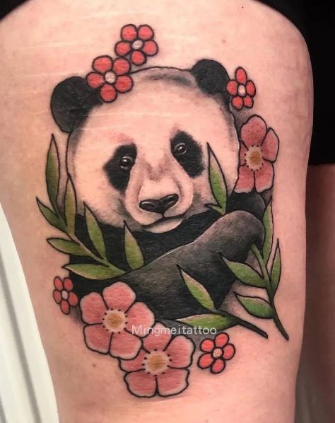 tatouage panda realiste