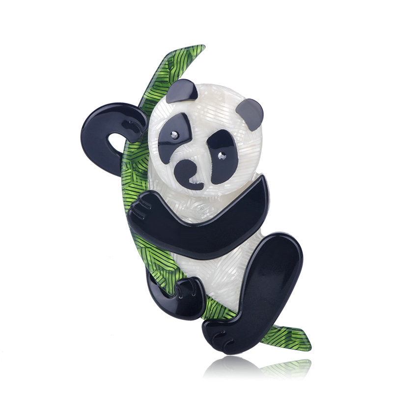 Broche Panda Acrylique Bambou Petit Panda
