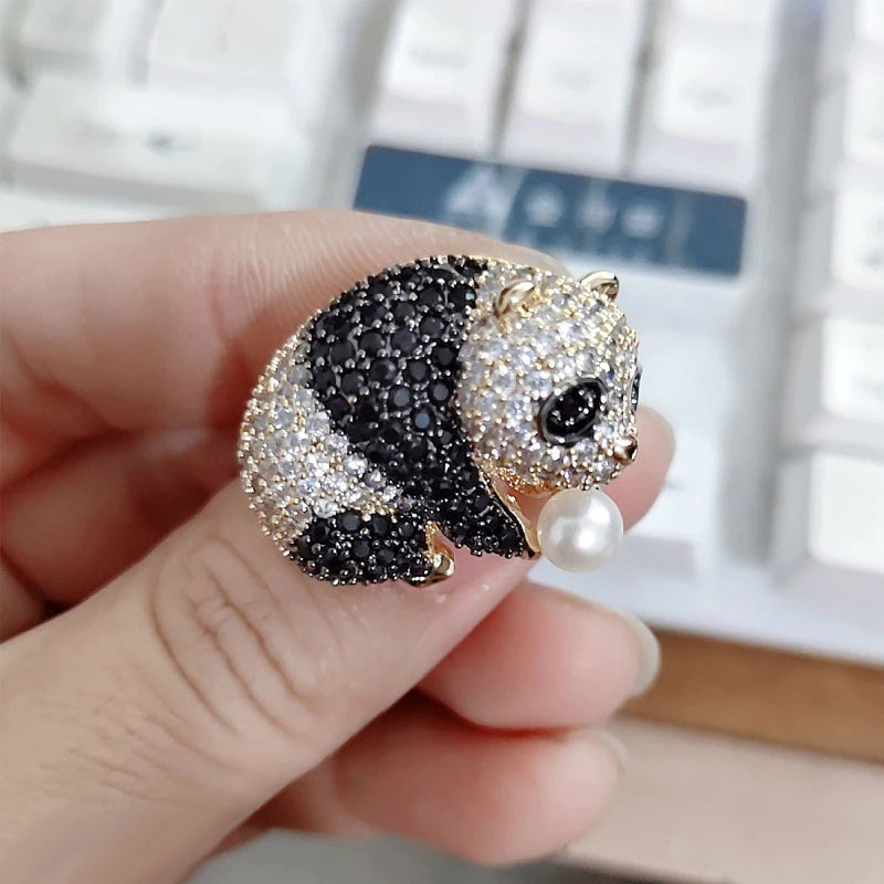 Broche Panda Cristal Perle