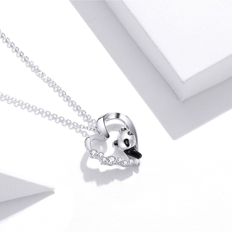 Collier Panda en Argent Sterling 925 Bijoux Cadeaux Panda pour