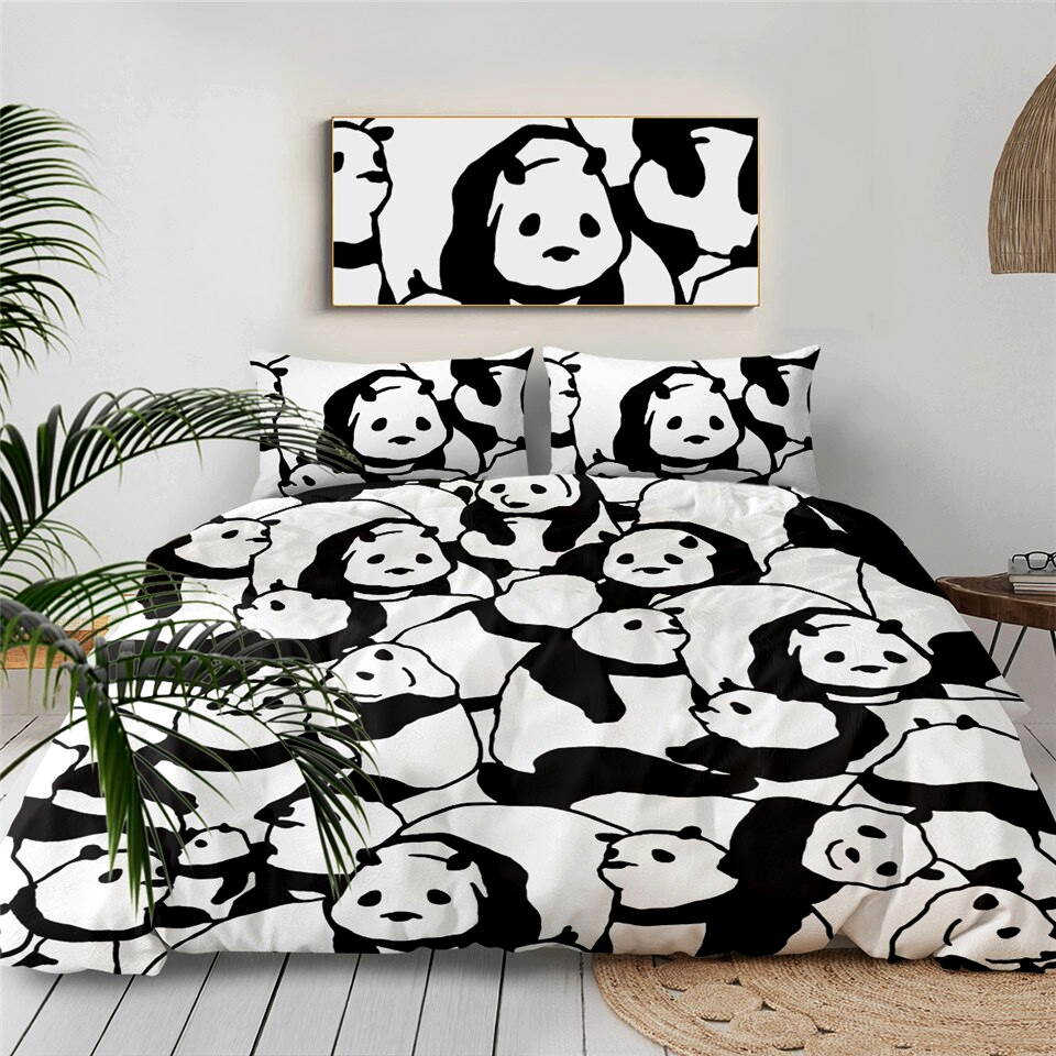 Housse de Couette Panda 2 Personnes Petit Panda