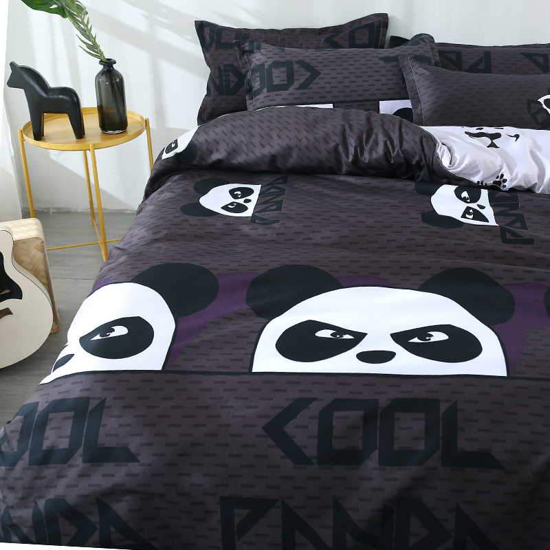 WJKLP Housse de Couette 220x240 Panda Animaux Roux Doux Parure de