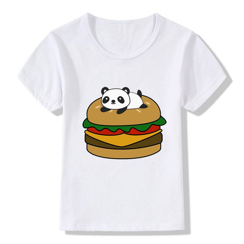 Panda Burger T Shirt Petit Panda