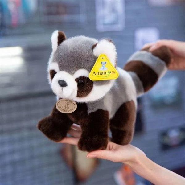 Peluche Panda Roux Gris Debout Petit Panda