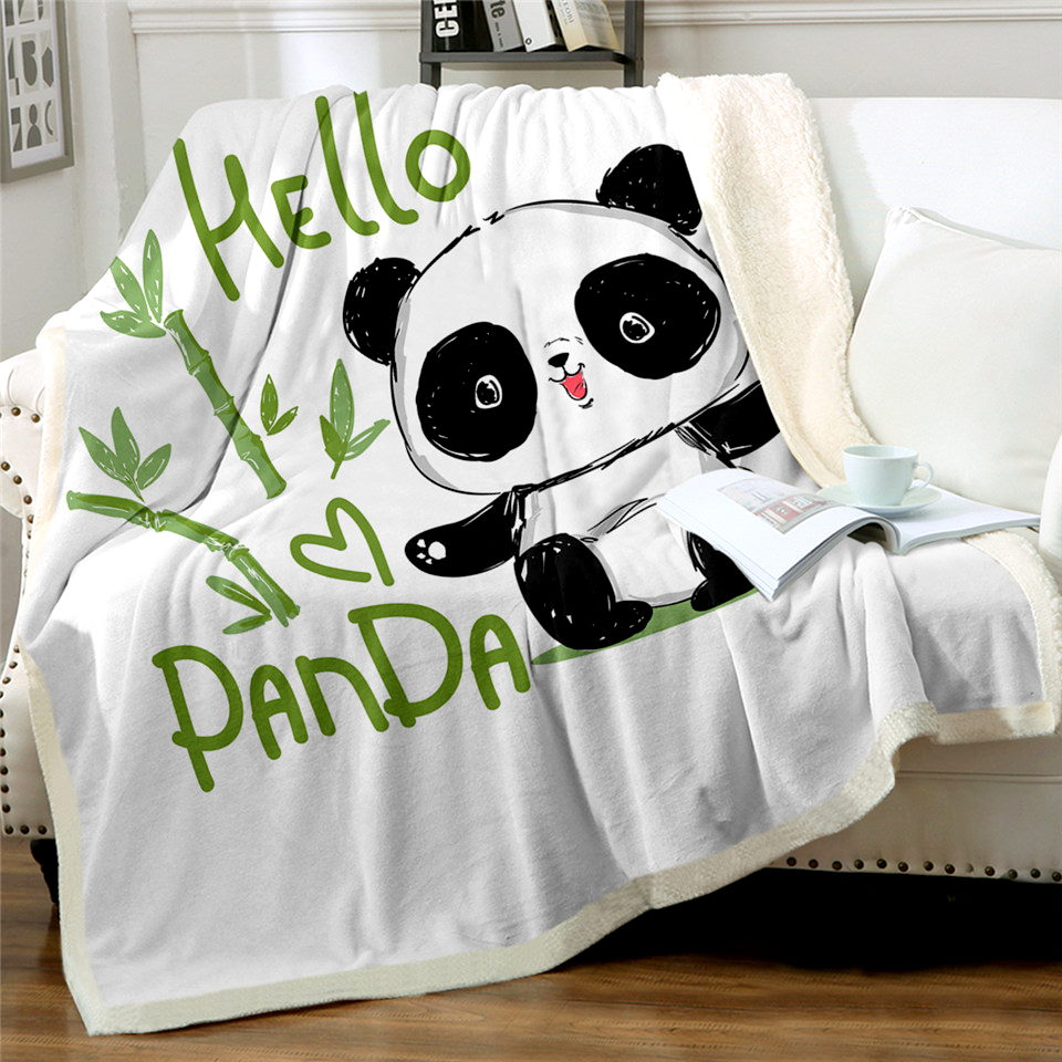 Couverture Polaire 80x140cm Panda,Plaid Polaire Panda Flanelle,3D