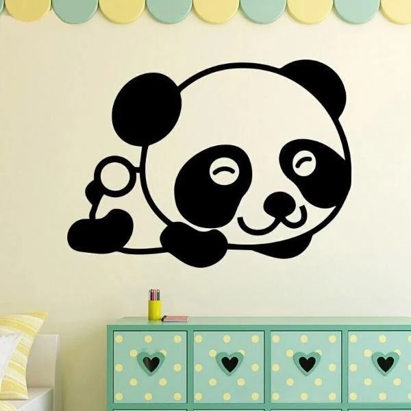 Stickers Panda qui Dort Mural Cute Petit Panda