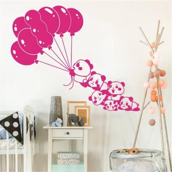 Stickers Panda <br> Ballons Roses
