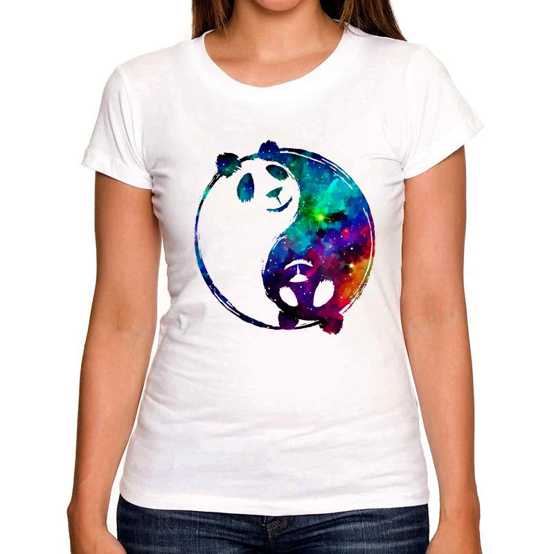 T-Shirt Panda Femme Yin Yang Petit Panda